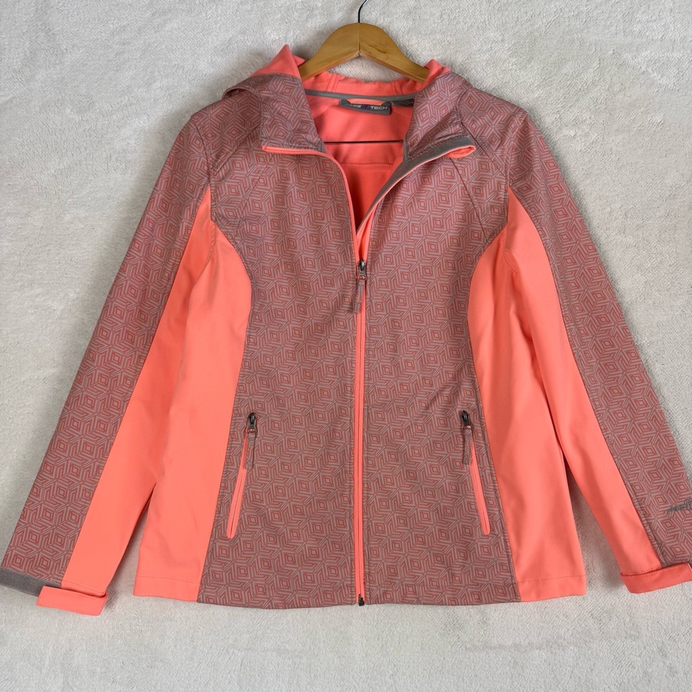 Free Tech Jacket Hoodie Performance Outerwear Coat Gray/Coral/Peach Size L